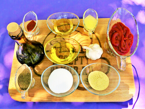 Подготовить ингредиенты для маринада. Подготовить ингредиенты для маринада.