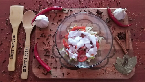 Заправить йогуртом, перемешать. Можно добавить соль по вашему вкусу. Заправить йогуртом, перемешать. Можно добавить соль по вашему вкусу.