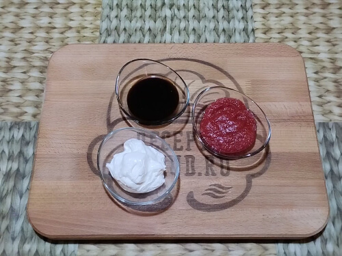 Подготовить ингредиенты для соуса. Подготовить ингредиенты для соуса.